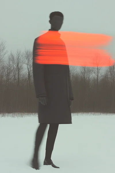 Surreal Winter Jacket Butterfly Scene