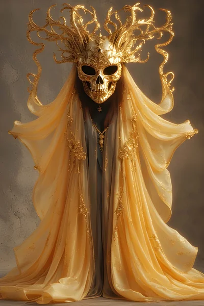 Golden Skull Masquerade Portrait