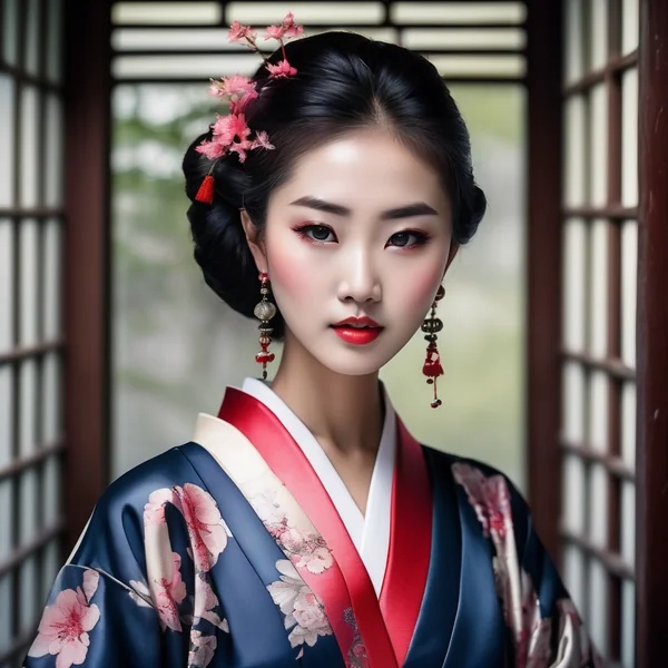 Elegant Asian Kimono Portrait