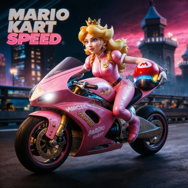 Princess Peach Mario Kart Poster