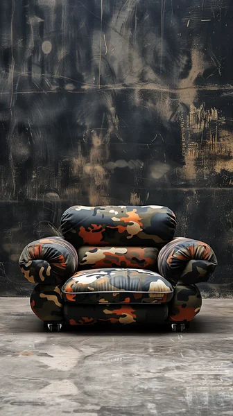 Camouflage Couch Studio Shot
