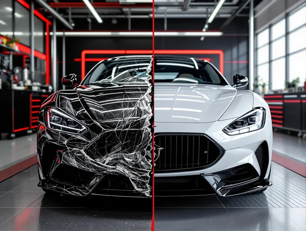 Luxury Car Before and After Repair Visual