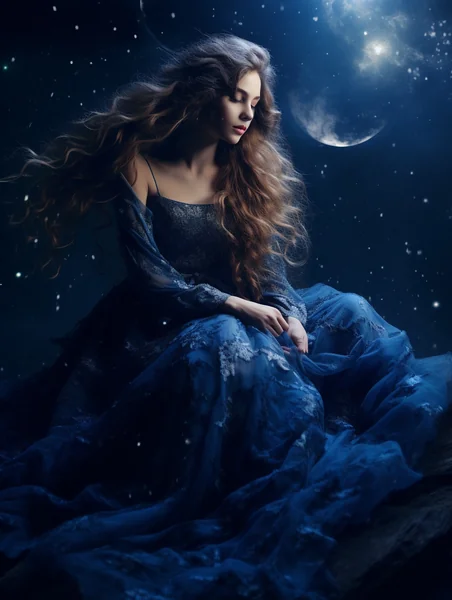 Moonlit Goddess Fashion Portrait