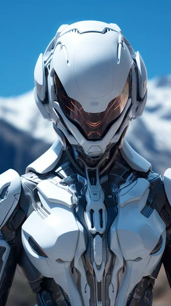 White Sci-Fi Female Armor Portrait