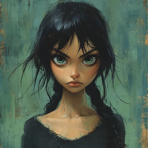 Angry Manga Girl Illustration