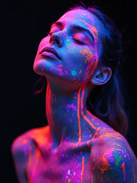 UV Neon Body Paint Portrait