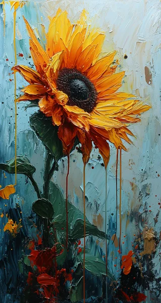 Psychedelic Sunflower Surreal Art