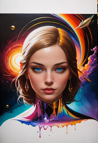 Iridescent Surreal Pop Art Portrait