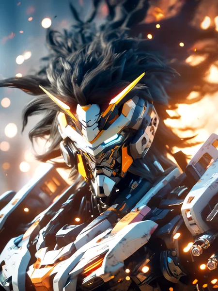 Mecha Warrior Explosion Background