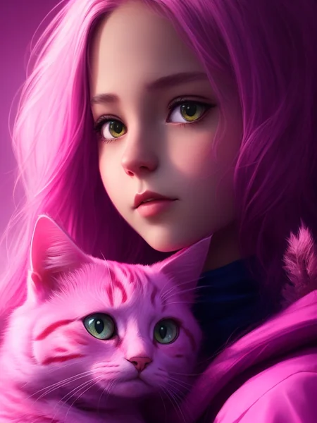 Cinematic Cat and Girl 4K Scene