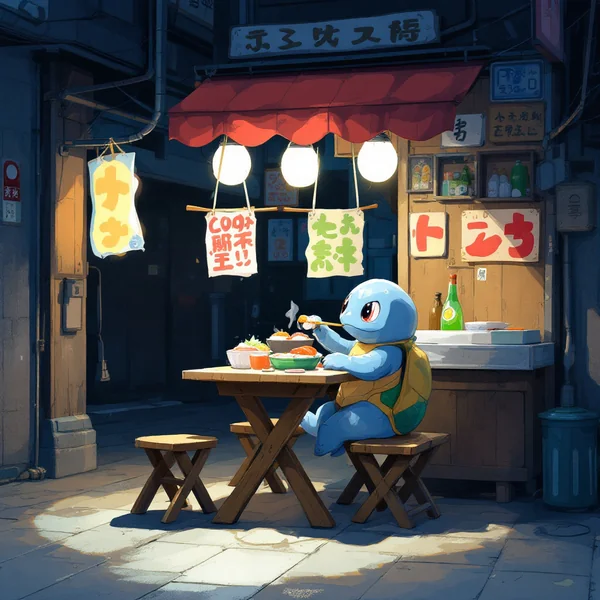 Cute Anime Street Food AI Art