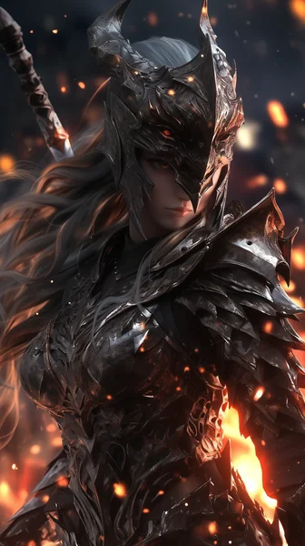 Fire Sword Dark Warrior Woman
