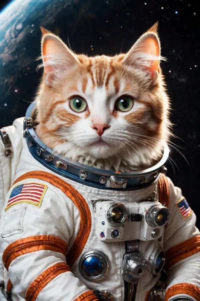 Cute Cat Astronaut Ultra-HD Artwork