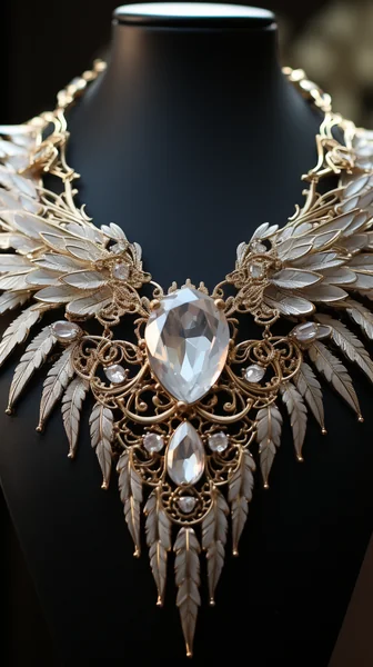 Angel Crystal Necklace Jewelry Render