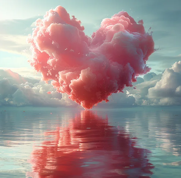 Surreal Heart in Clouds Artwork