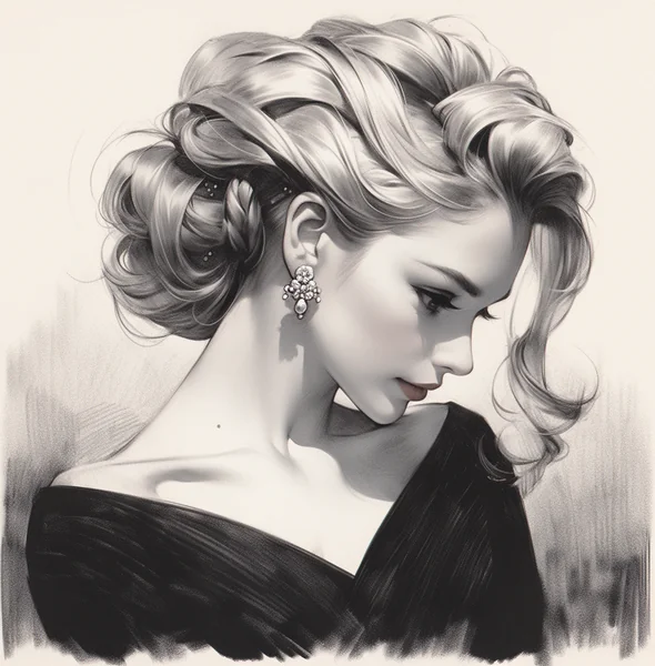 Glamorous Hollywood Portrait Illustration