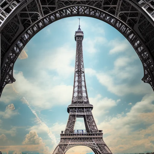Blonde Woman Eiffel Tower Portrait
