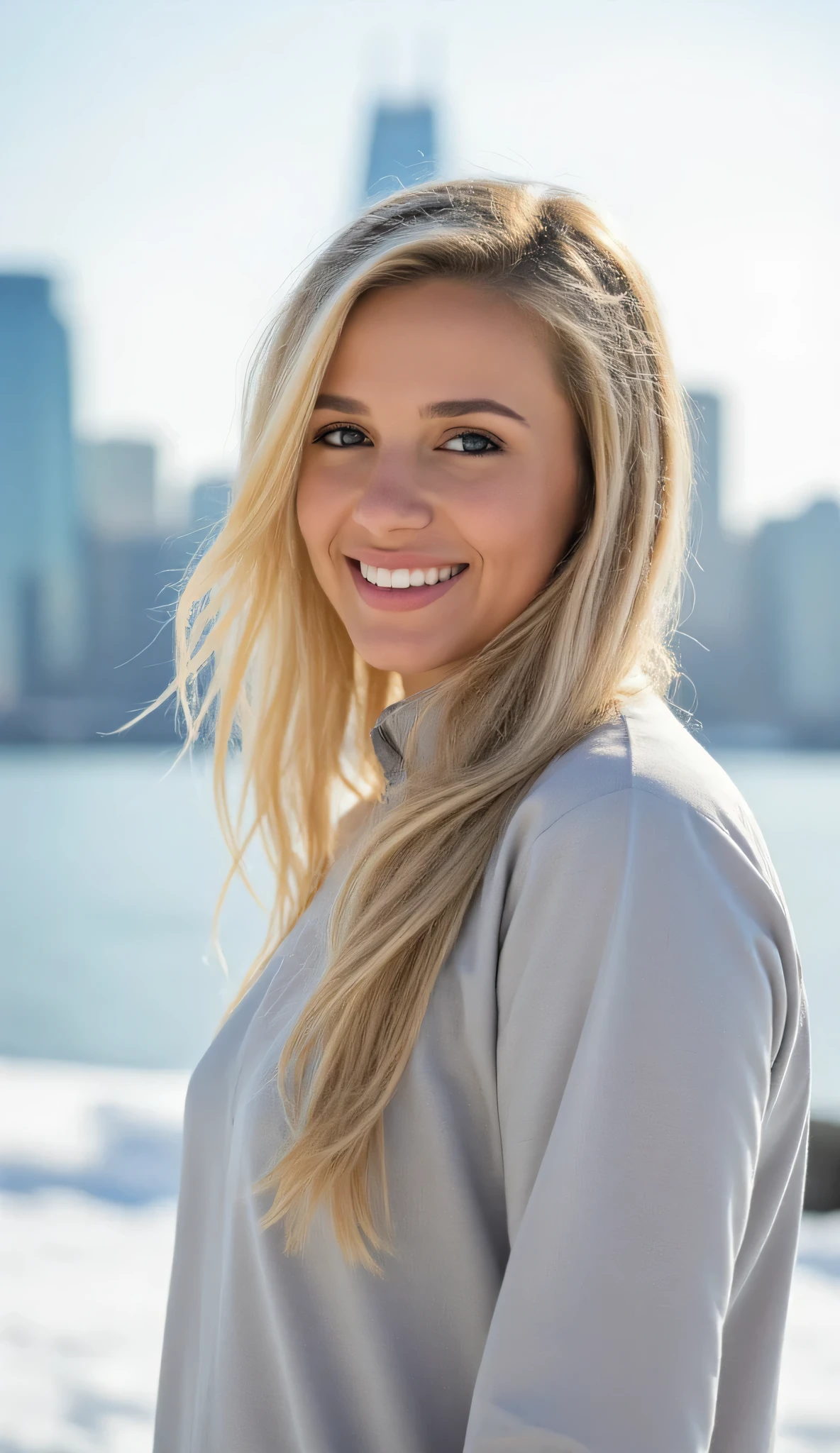 Detroit Skyline Portrait | Lake Michigan Winter Photography