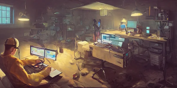 Retro Sci-Fi Coding Concept Art