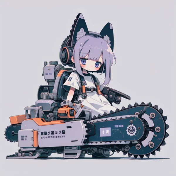 Chibi Mecha Girl Lavender Theme