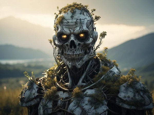 Creepy Skeleton Field Portrait
