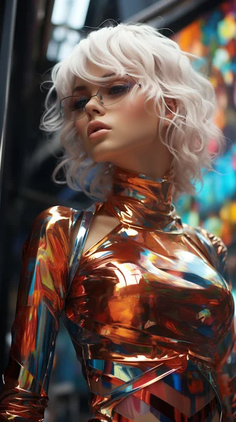 Holographic Feminine Fashion Image