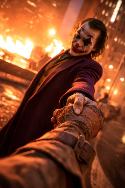 Joker Hand-Holding Cinematic Scene