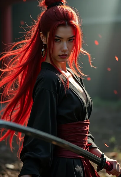 Female Samurai Edo Japan Portrait