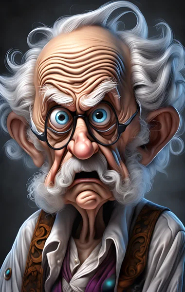 Terrified Old Man Fantasy Portrait