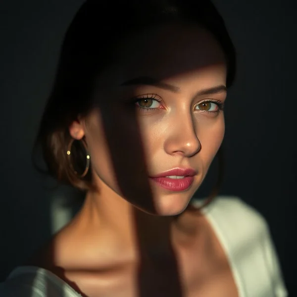 High-Contrast Studio Woman Portrait