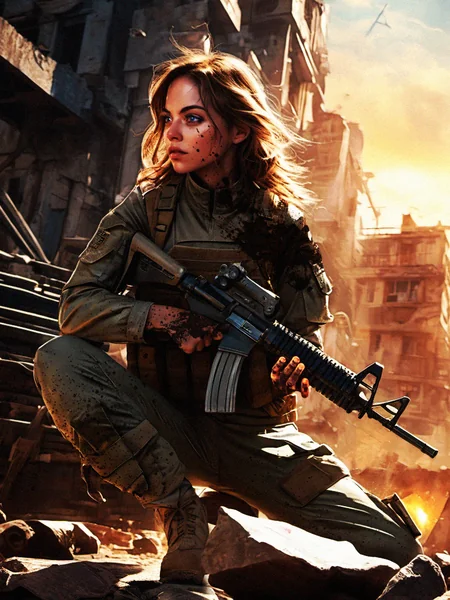 WW2 Soldier Woman Movie Poster