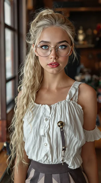 Professional Photo of Freya Allan in 1940s American Style