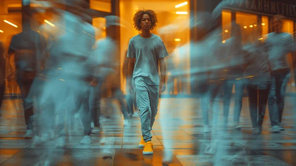 Stillness Amid Chaos Street Portrait