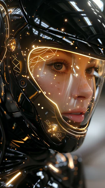Cyberpunk Helmet Editorial Portrait