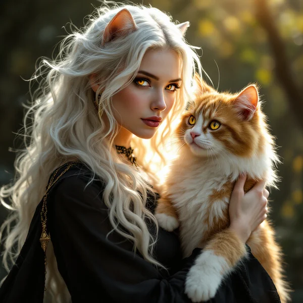 Cat Witch Fantasy Portrait