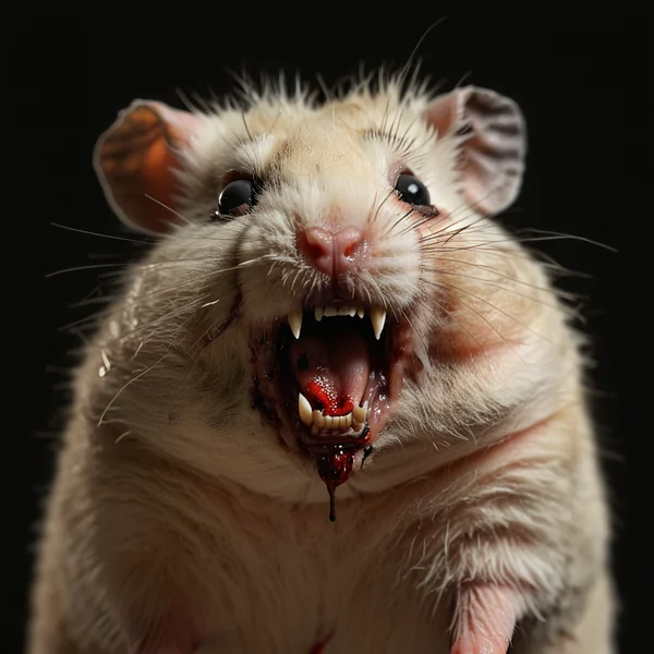 Creepy Old Hamster Horror Art