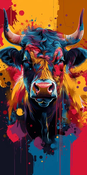 Pop Art Nelore Cattle Portrait