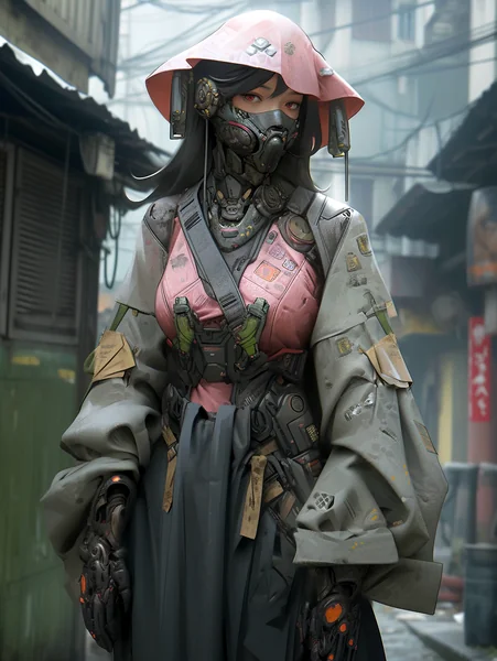 Dystopian Japanese Android Portrait