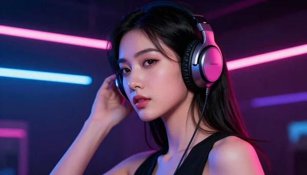 Asian Neon Club Fashion Portrait