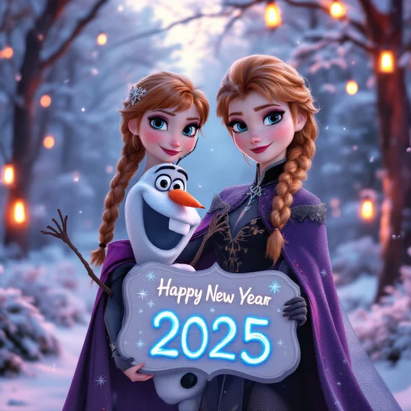 Frozen Anna Olaf New Year Art