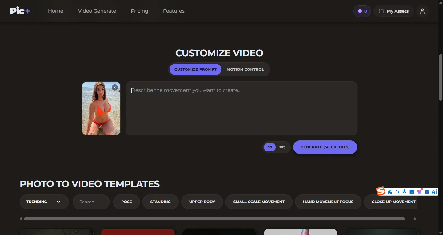 Pic+ Video Generation and Motion Control