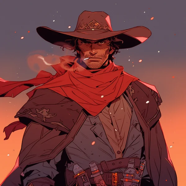 Anime Space Cowboy Portrait AI