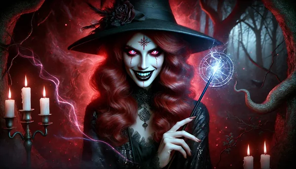 Dark Forest Witch Fantasy Portrait