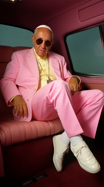 Pope Francis in 80s Miami Style: A Unique Visual Concept