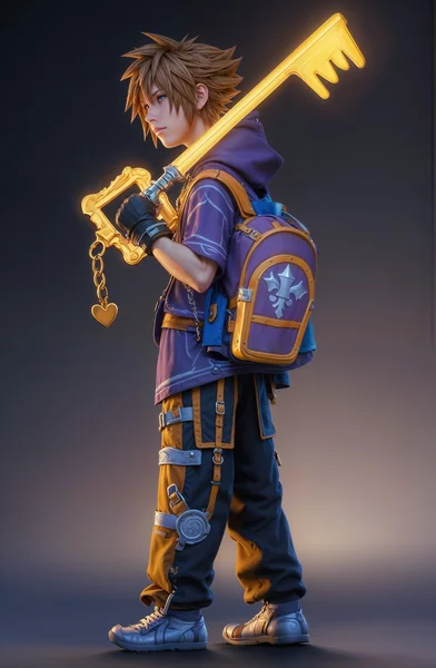 Kingdom Hearts Sora 3D Portrait