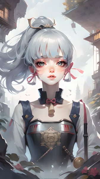 Elegant Anime Ice Princess Portrait