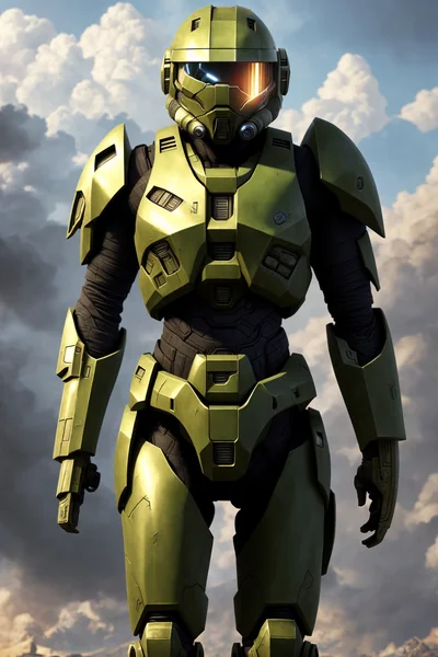 Master Chief Sci‑Fi Illustration Poster