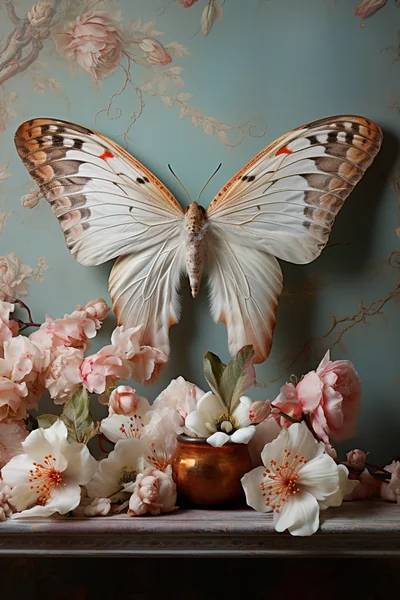 Polyphemus Moth Floral Still Life