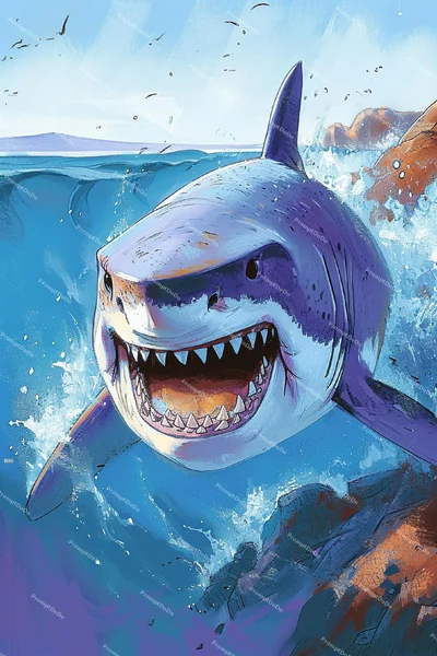 Fearless Shark Animated Illustration
