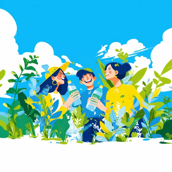 Minimalist Friends Drinking Vector Art